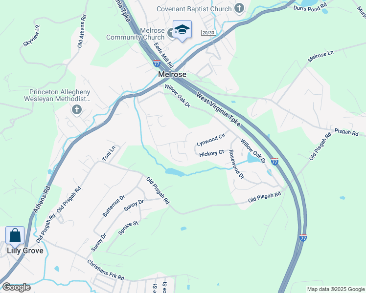 map of restaurants, bars, coffee shops, grocery stores, and more near 124 Teresa Street in Princeton