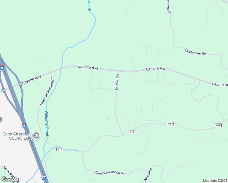 map of restaurants, bars, coffee shops, grocery stores, and more near 107 Summerfield Way in Cape Girardeau