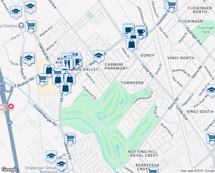 map of restaurants, bars, coffee shops, grocery stores, and more near 1253 Sajak Avenue in San Jose