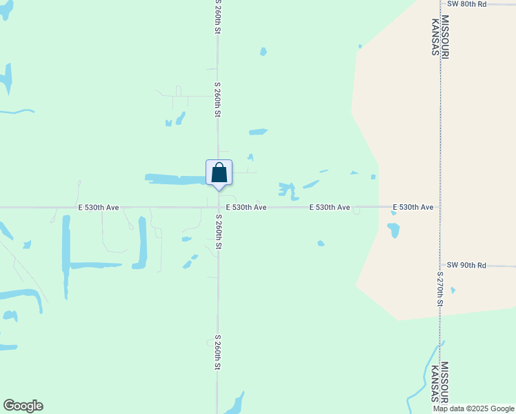 map of restaurants, bars, coffee shops, grocery stores, and more near 1215 East 530th Avenue in Pittsburg