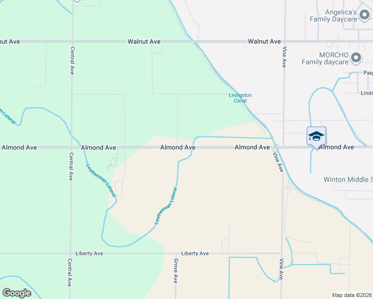 map of restaurants, bars, coffee shops, grocery stores, and more near 8475 Almond Avenue in Winton