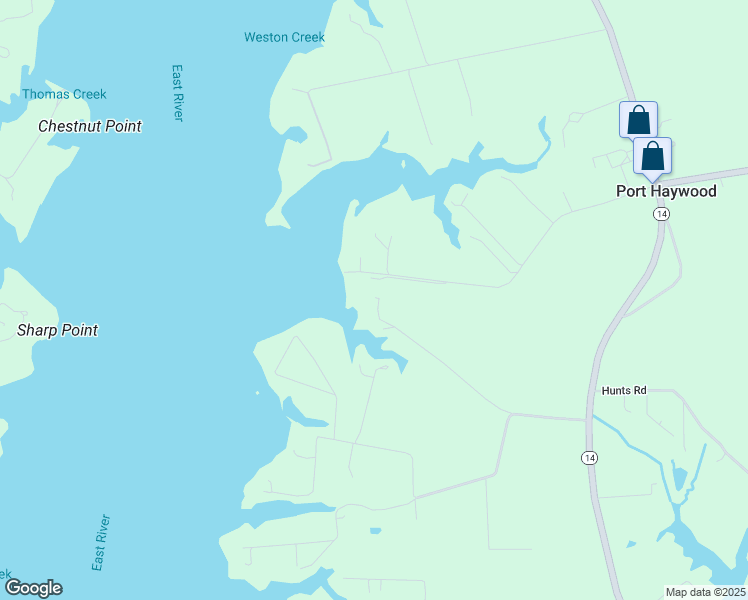 map of restaurants, bars, coffee shops, grocery stores, and more near 407 Kings Creek Lane in Port Haywood