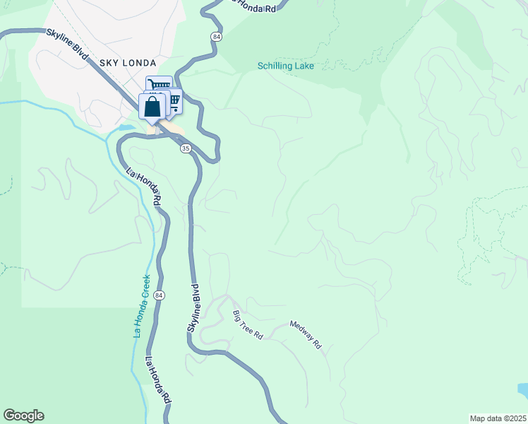 map of restaurants, bars, coffee shops, grocery stores, and more near 350 Grandview Drive in Woodside