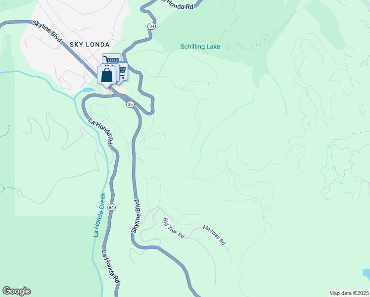 map of restaurants, bars, coffee shops, grocery stores, and more near 350 Grandview Drive in Woodside