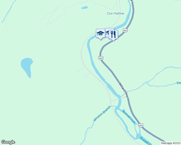 map of restaurants, bars, coffee shops, grocery stores, and more near 375 Winwright Road in Pikeville