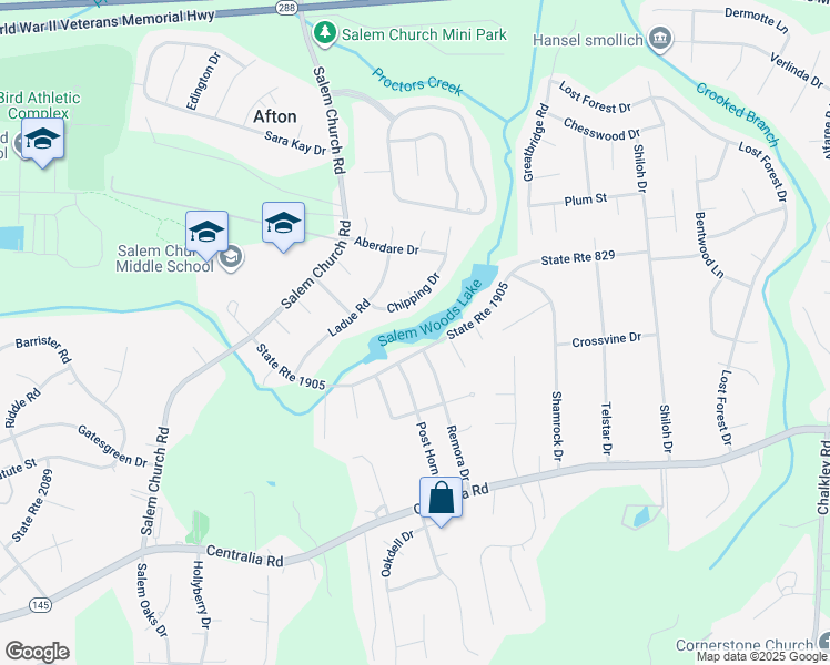 map of restaurants, bars, coffee shops, grocery stores, and more near 5500 Old Warson Drive in Richmond