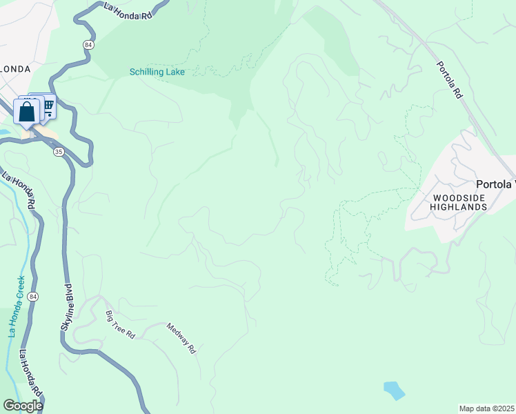 map of restaurants, bars, coffee shops, grocery stores, and more near 446 Old La Honda Road in Woodside