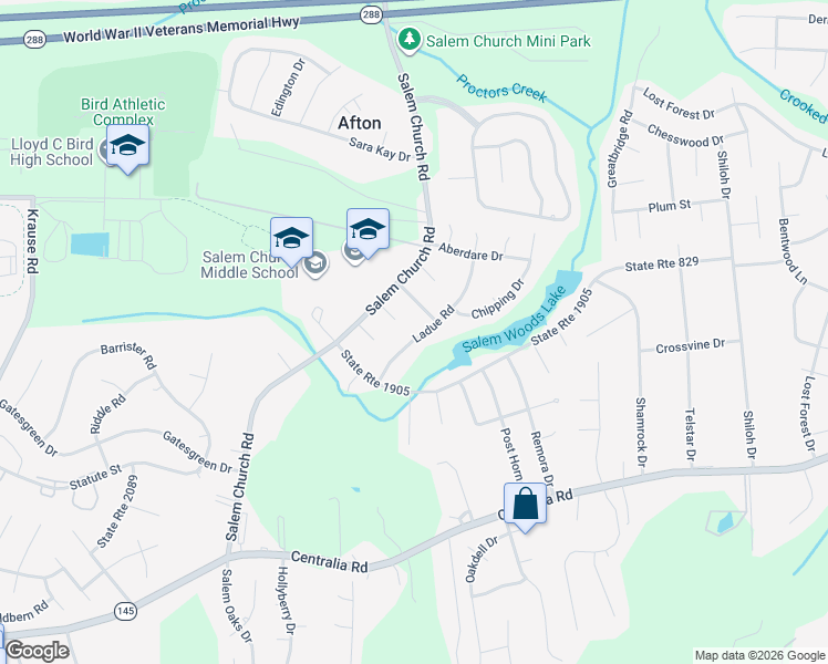map of restaurants, bars, coffee shops, grocery stores, and more near 9718 Ladue Road in Richmond