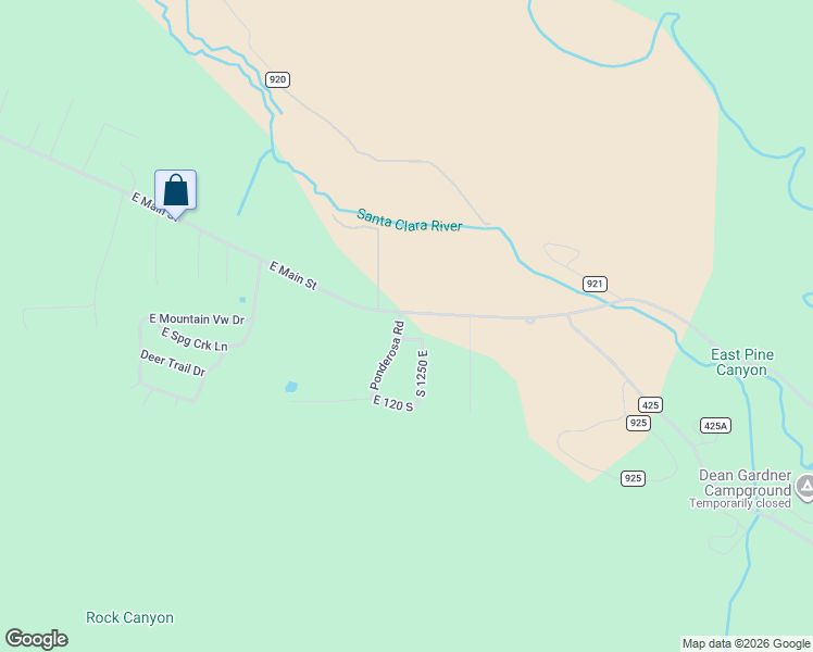 map of restaurants, bars, coffee shops, grocery stores, and more near 22 Ponderosa Road in Pine Valley