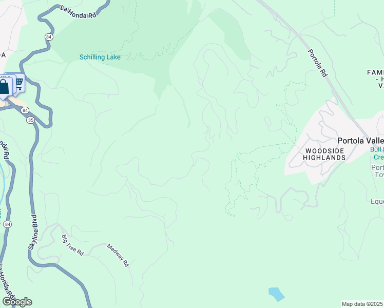 map of restaurants, bars, coffee shops, grocery stores, and more near Old La Honda Road in Woodside