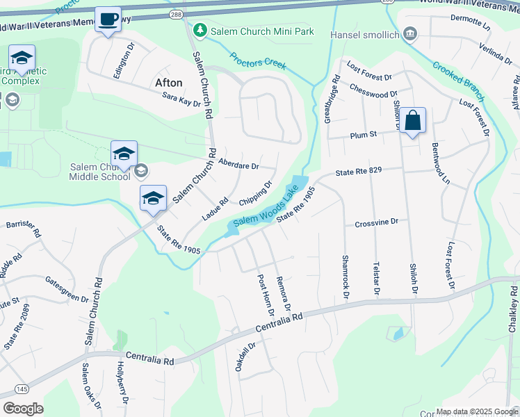 map of restaurants, bars, coffee shops, grocery stores, and more near 5500 Old Warson Drive in Richmond