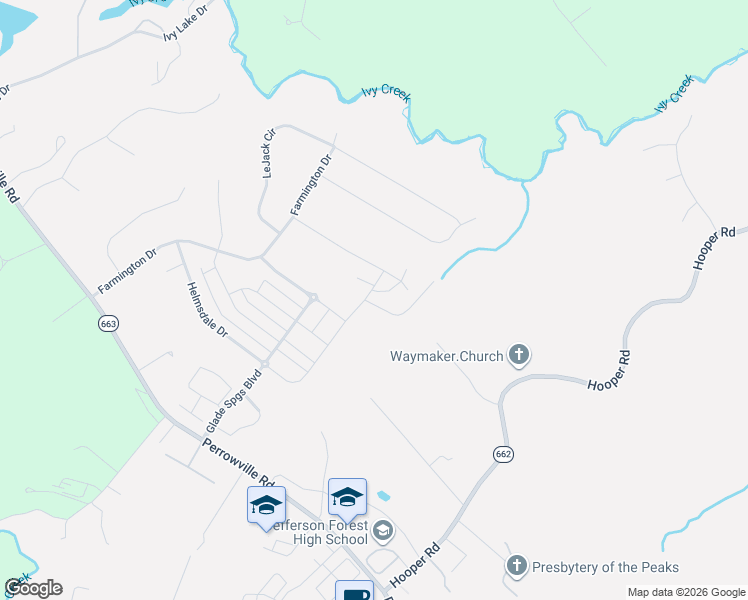 map of restaurants, bars, coffee shops, grocery stores, and more near 1612 Helmsdale Drive in Forest