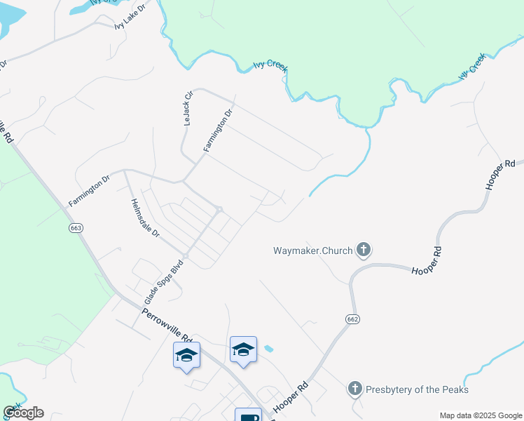 map of restaurants, bars, coffee shops, grocery stores, and more near 1612 Helmsdale Drive in Forest