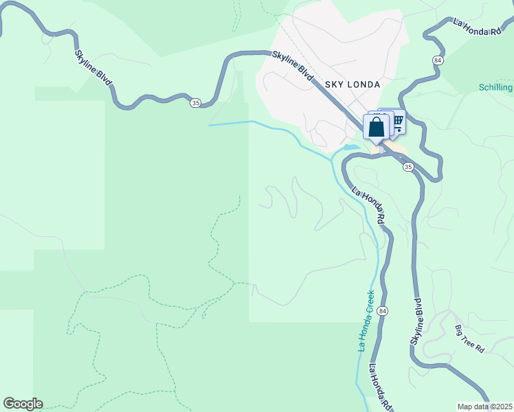 map of restaurants, bars, coffee shops, grocery stores, and more near 500 Kebet Ridge Road in Redwood City