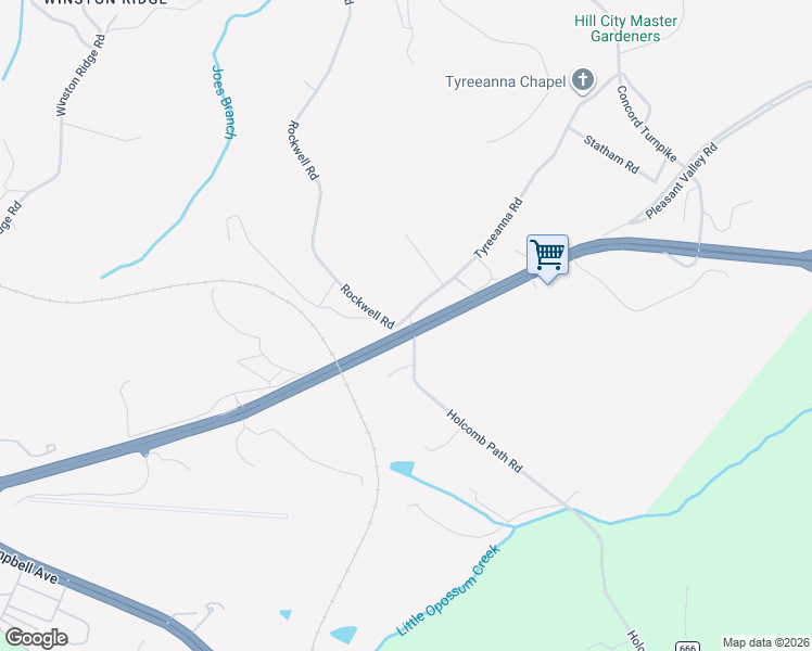 map of restaurants, bars, coffee shops, grocery stores, and more near 4809 Tyreeanna Road in Lynchburg