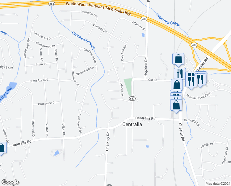 map of restaurants, bars, coffee shops, grocery stores, and more near 4817 Vestry Road in Richmond