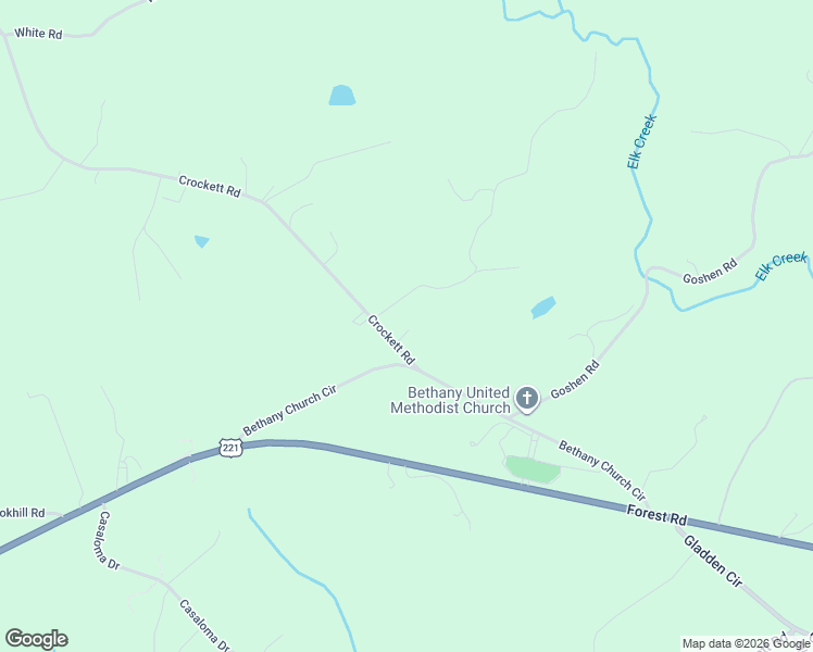 map of restaurants, bars, coffee shops, grocery stores, and more near 1111 Langford Lane in Forest