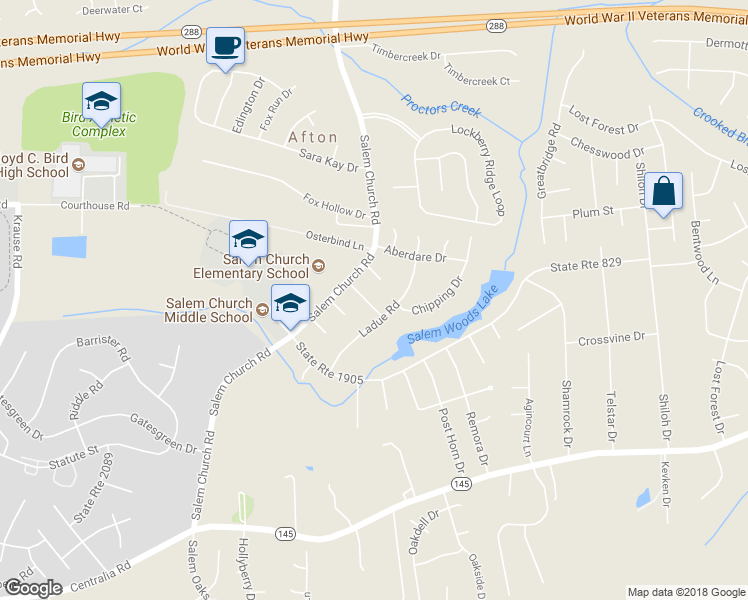 map of restaurants, bars, coffee shops, grocery stores, and more near 5500 Chanson Road in Richmond