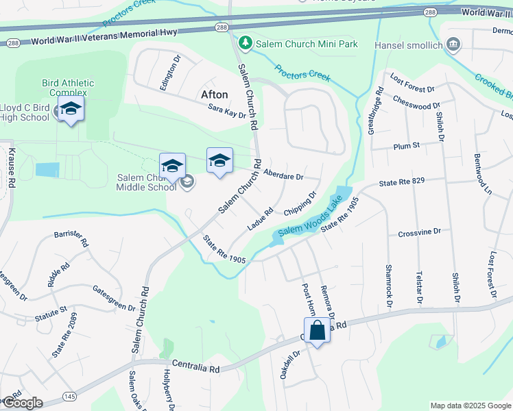 map of restaurants, bars, coffee shops, grocery stores, and more near 5500 Chanson Road in Richmond