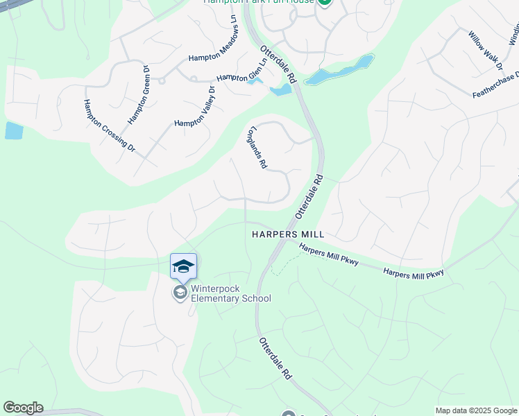map of restaurants, bars, coffee shops, grocery stores, and more near 16107 Longlands Road in Chesterfield