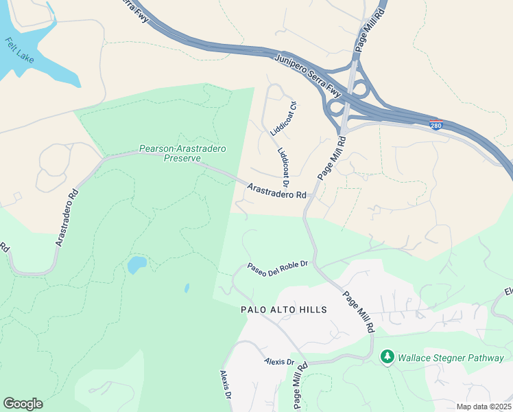 map of restaurants, bars, coffee shops, grocery stores, and more near 14066 Tracy Court in Los Altos Hills