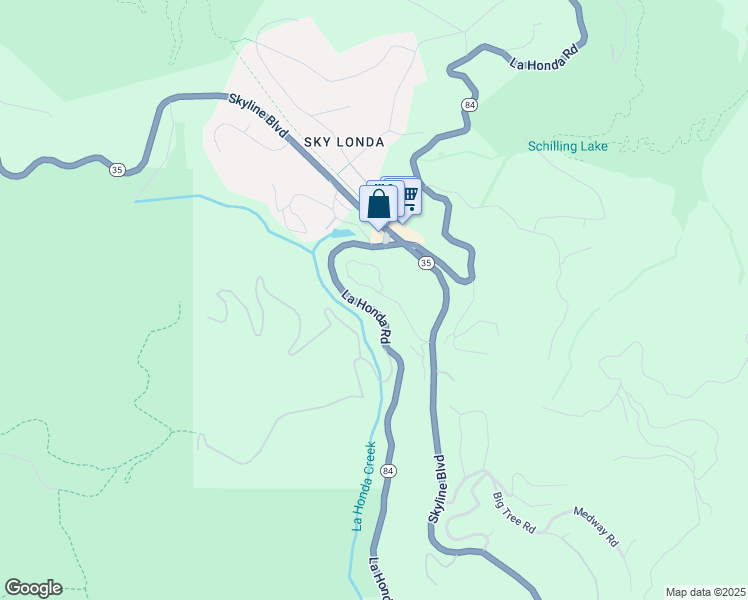 map of restaurants, bars, coffee shops, grocery stores, and more near 47 Skylonda Drive in Redwood City