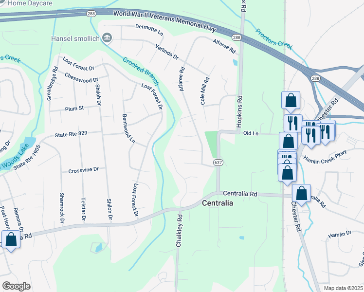 map of restaurants, bars, coffee shops, grocery stores, and more near 4840 Vestry Road in Richmond