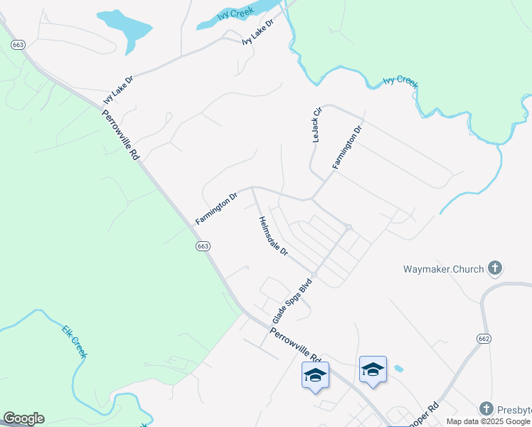 map of restaurants, bars, coffee shops, grocery stores, and more near 1100 Helmsdale Drive in Forest