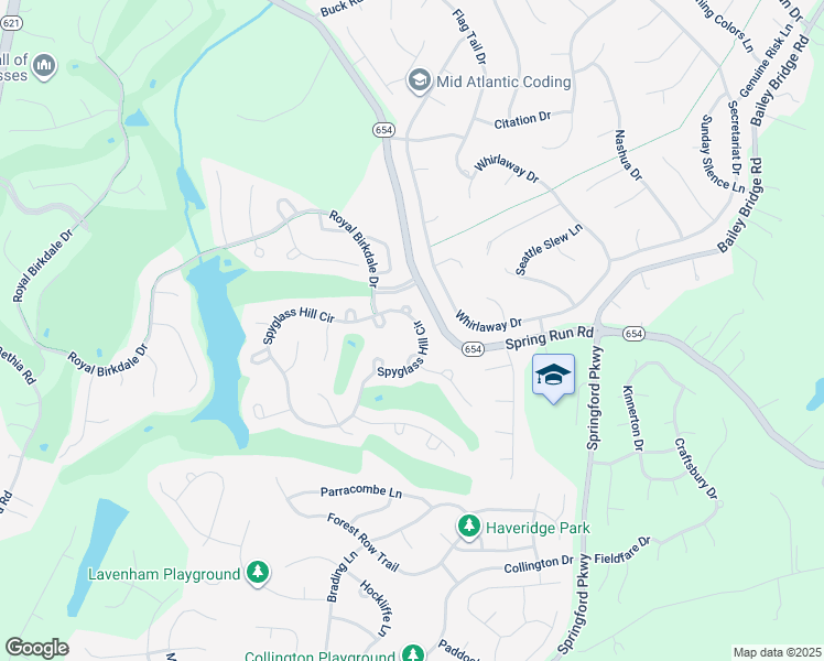 map of restaurants, bars, coffee shops, grocery stores, and more near 13931 Spyglass Hill Cir in Chesterfield
