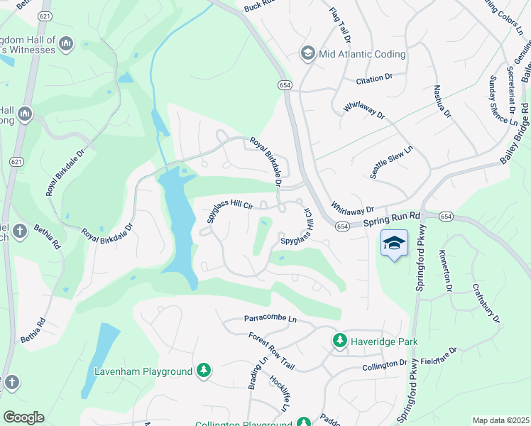 map of restaurants, bars, coffee shops, grocery stores, and more near 14107 Spyglass Hill Circle in Chesterfield