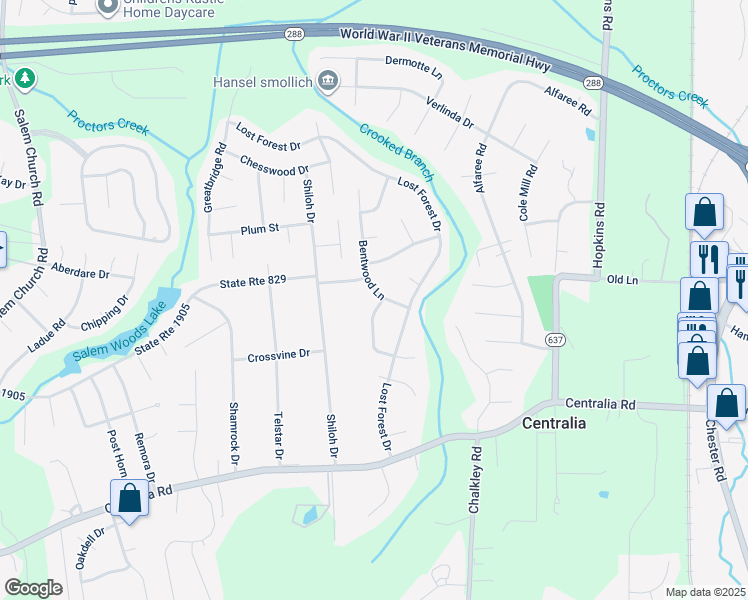 map of restaurants, bars, coffee shops, grocery stores, and more near 9518 Bent Wood Lane in Richmond