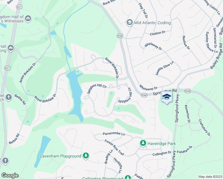 map of restaurants, bars, coffee shops, grocery stores, and more near 14107 Spyglass Hill Circle in Chesterfield