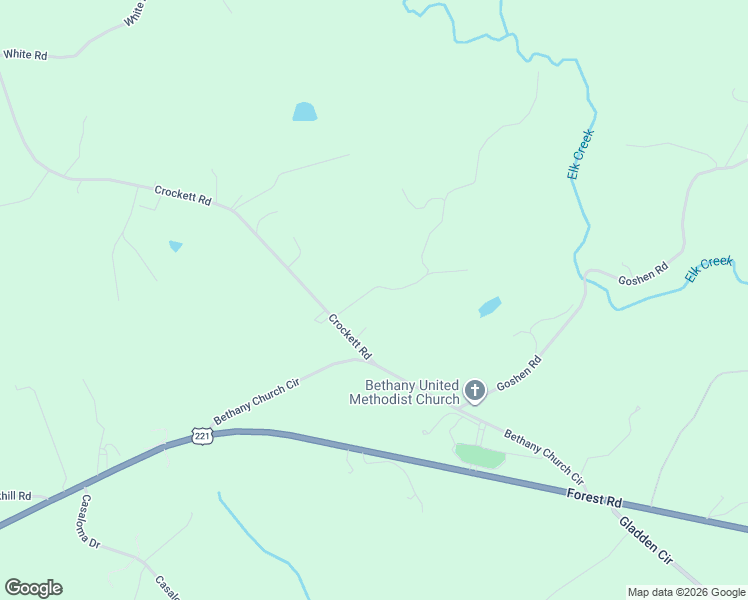 map of restaurants, bars, coffee shops, grocery stores, and more near 1111 Langford Lane in Forest