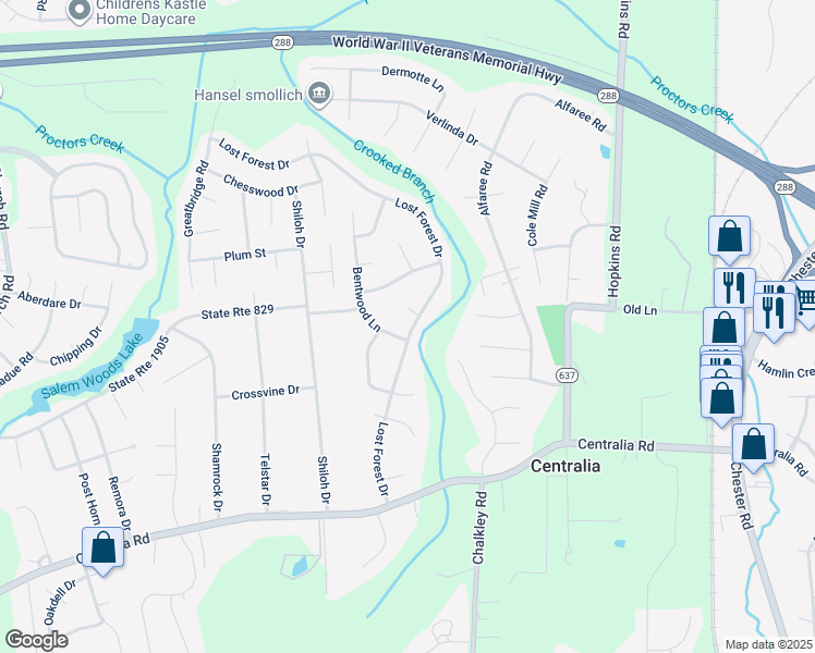 map of restaurants, bars, coffee shops, grocery stores, and more near 9466 Lost Forest Drive in Richmond