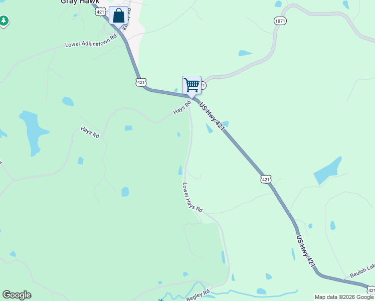 map of restaurants, bars, coffee shops, grocery stores, and more near Unnamed Road in McKee