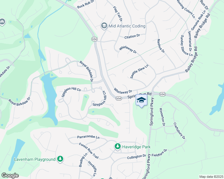 map of restaurants, bars, coffee shops, grocery stores, and more near 8137 Whirlaway Drive in Midlothian