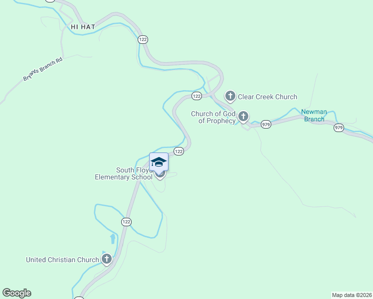 map of restaurants, bars, coffee shops, grocery stores, and more near 17949 Kentucky 122 in Floyd County