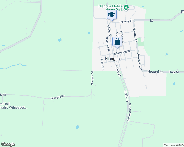 map of restaurants, bars, coffee shops, grocery stores, and more near 623 Niangua Road in Niangua