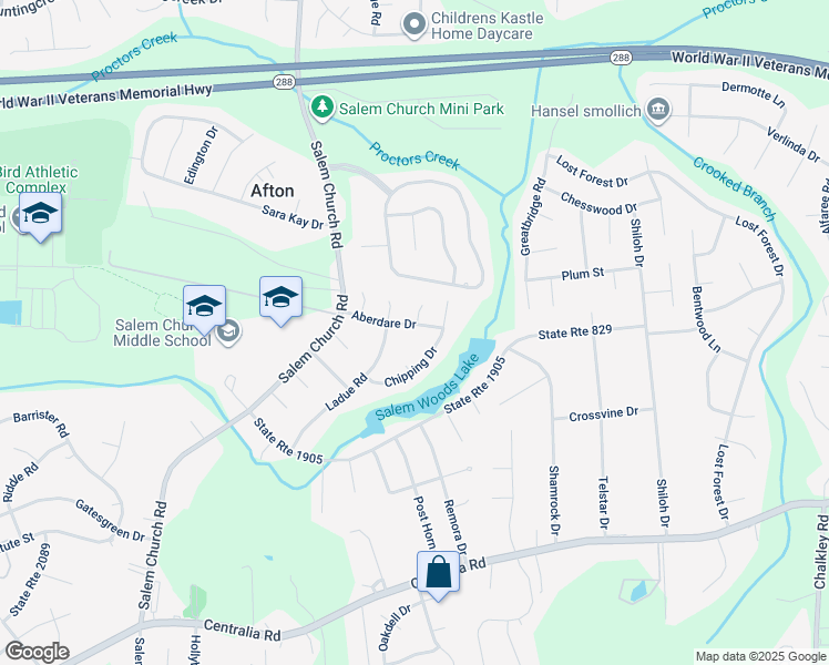 map of restaurants, bars, coffee shops, grocery stores, and more near 5417 Aberdare Drive in Richmond