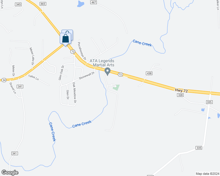 map of restaurants, bars, coffee shops, grocery stores, and more near 211 Cane Creek Lane in Jackson