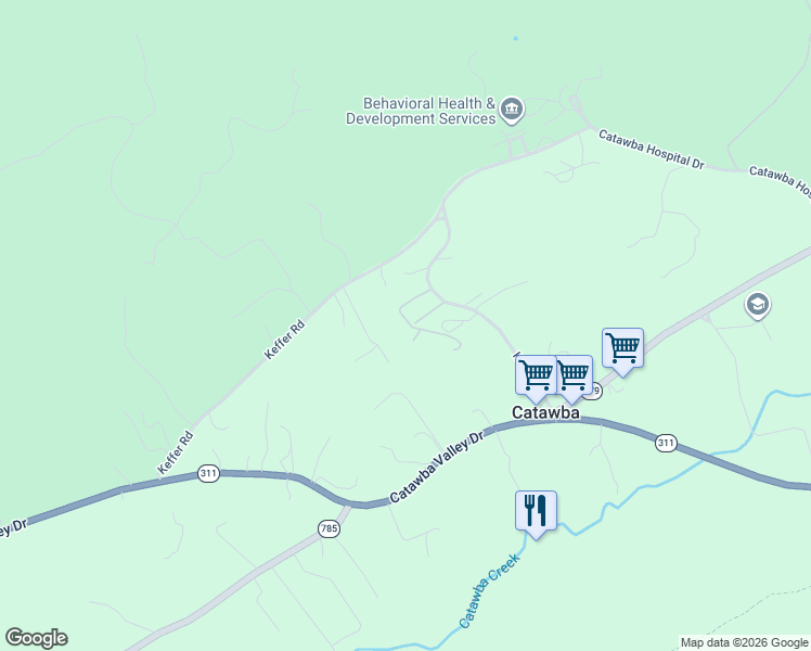 map of restaurants, bars, coffee shops, grocery stores, and more near 5064 Bryant Ln in Catawba