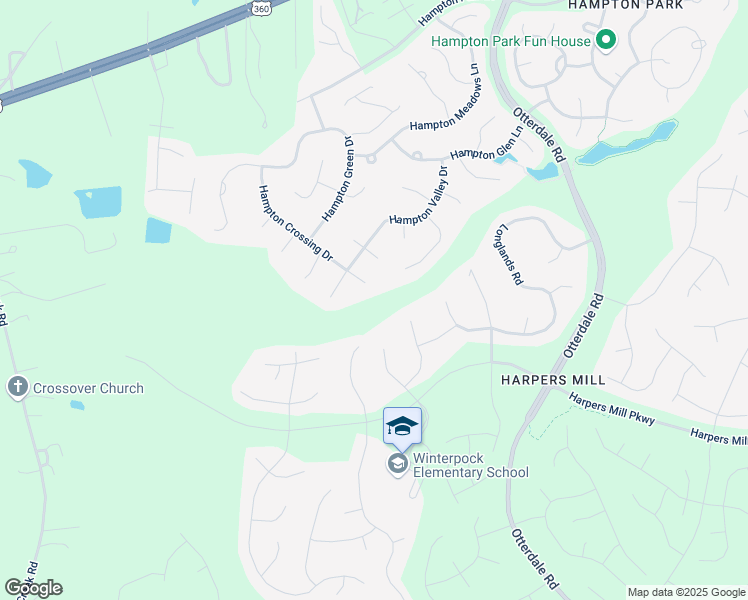 map of restaurants, bars, coffee shops, grocery stores, and more near 12320 Hampton Crossing Drive in Chesterfield
