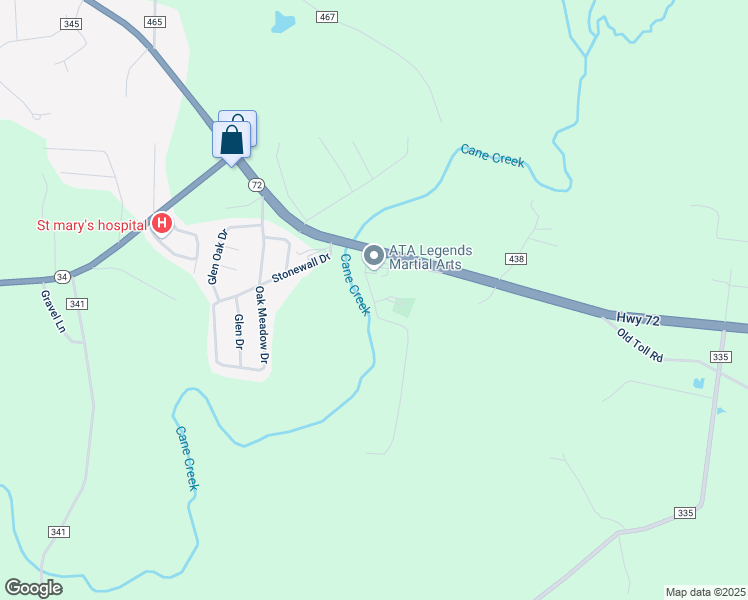 map of restaurants, bars, coffee shops, grocery stores, and more near 211 Cane Creek Ln in Jackson
