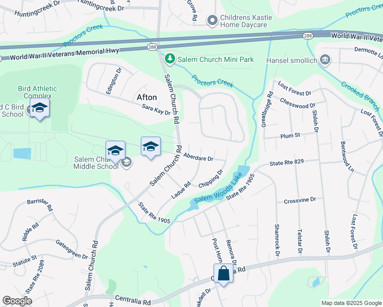 map of restaurants, bars, coffee shops, grocery stores, and more near 9409 Fenestra Circle in Richmond