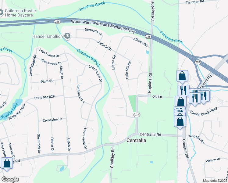 map of restaurants, bars, coffee shops, grocery stores, and more near 9902 Alfaree Road in Richmond