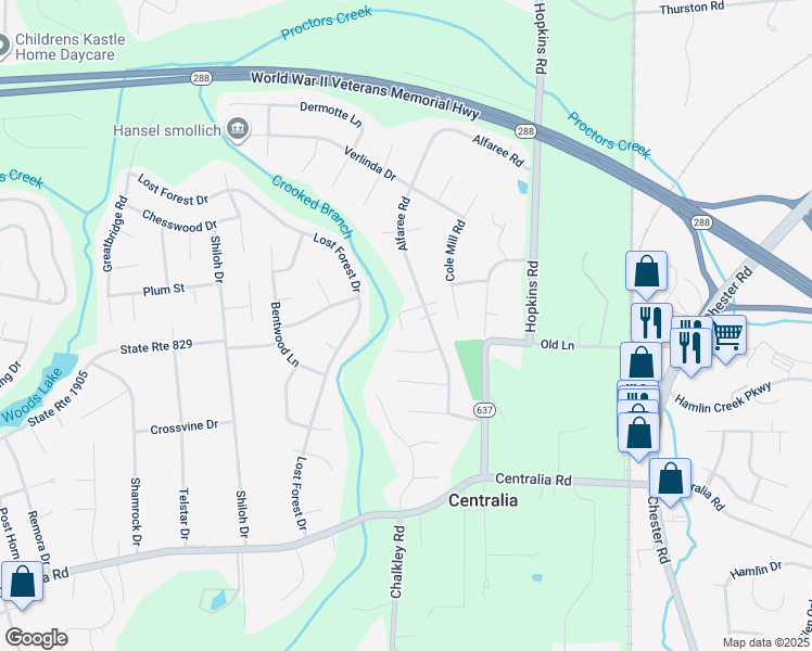 map of restaurants, bars, coffee shops, grocery stores, and more near 9902 Alfaree Road in Richmond