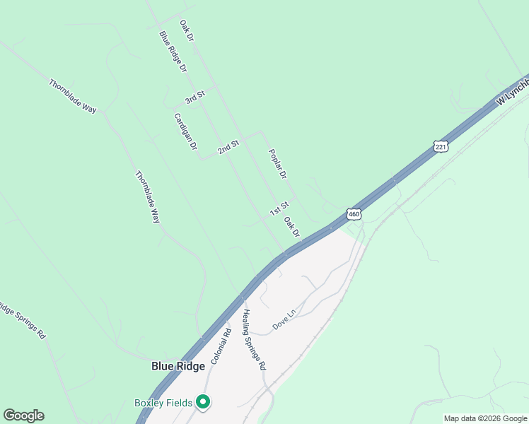 map of restaurants, bars, coffee shops, grocery stores, and more near 180 Blue Ridge Drive in Blue Ridge