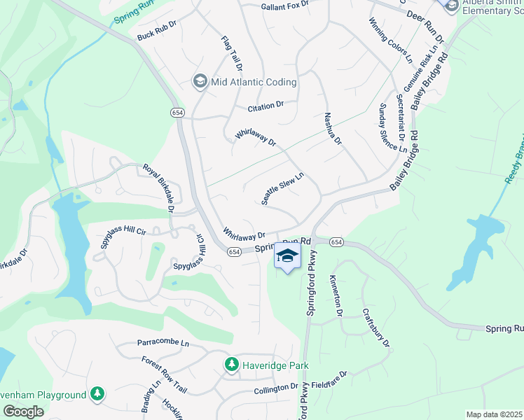 map of restaurants, bars, coffee shops, grocery stores, and more near 8224 Ferdinand Lane in Midlothian
