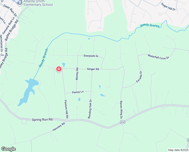 map of restaurants, bars, coffee shops, grocery stores, and more near 9615 Bending Oak Drive in Midlothian