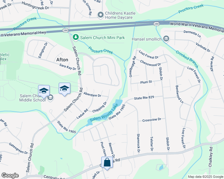 map of restaurants, bars, coffee shops, grocery stores, and more near 9401 Chipping Drive in Richmond